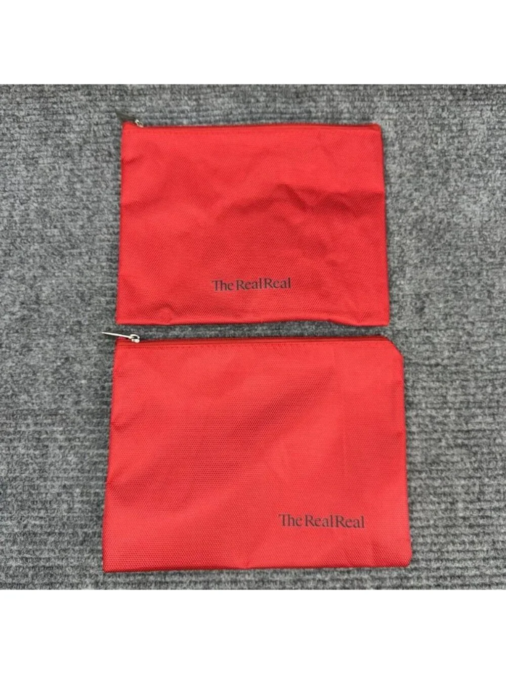 The Real Real Zippered Dust Bag Red Accessories Cosmetic Pouch Designer Nylon